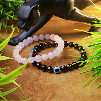 No Heart Break Combo | Rose Quartz & Black Tourmaline